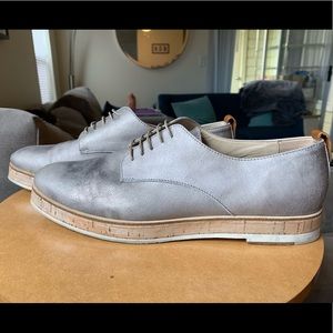 Silver Lace Up Loafers. Women’s Size 10.5.